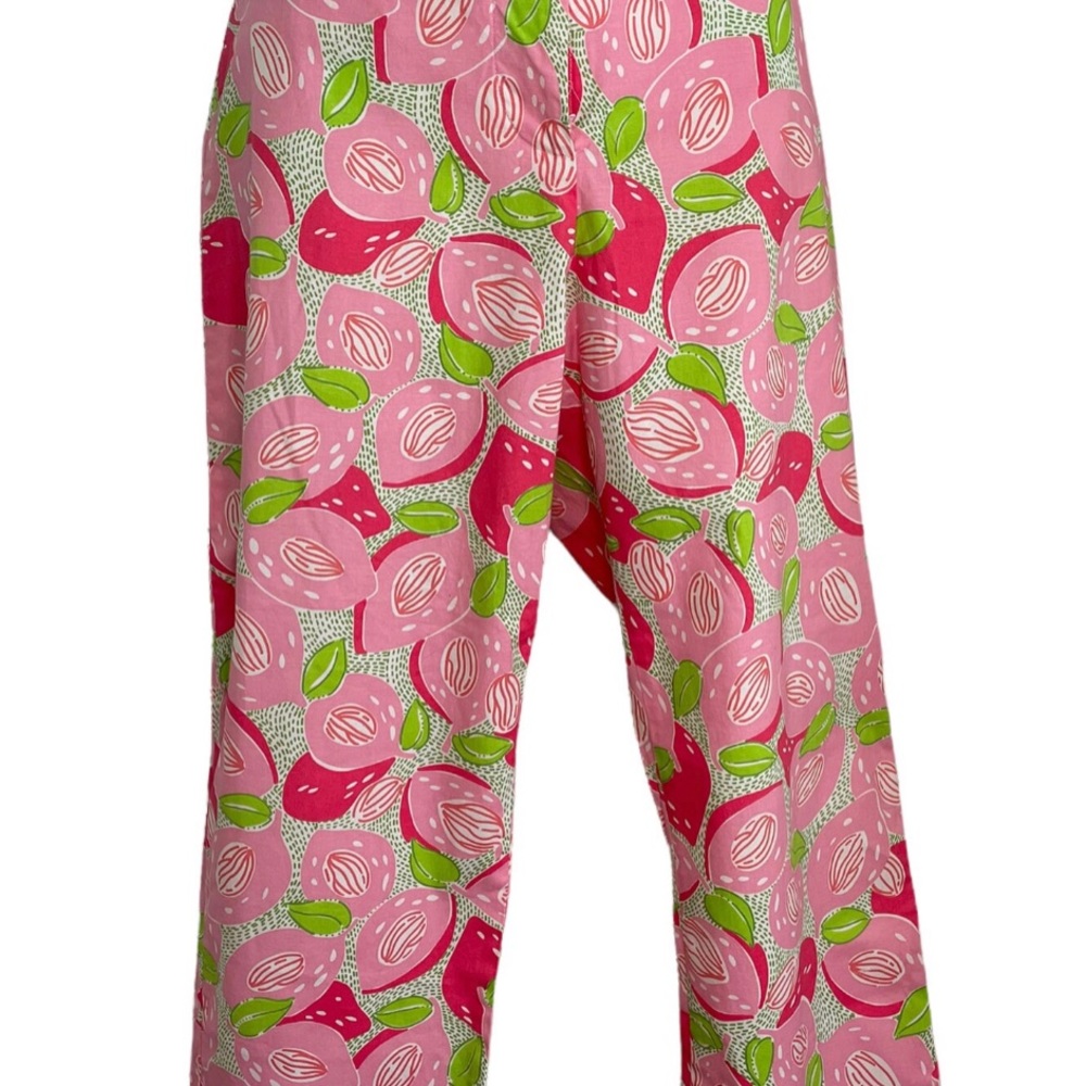 Lilly Pulitzer Vintage Mango Momma Pink Strawberry Cropped Capri Pants Size 8
